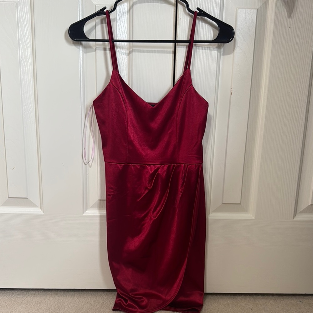 Elegant Red Satin Dress